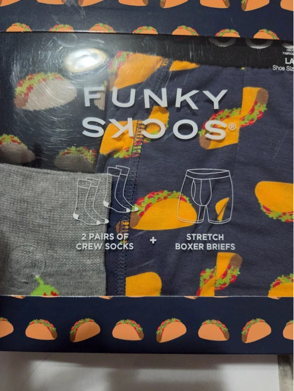 Taco 2 socks and boxers large